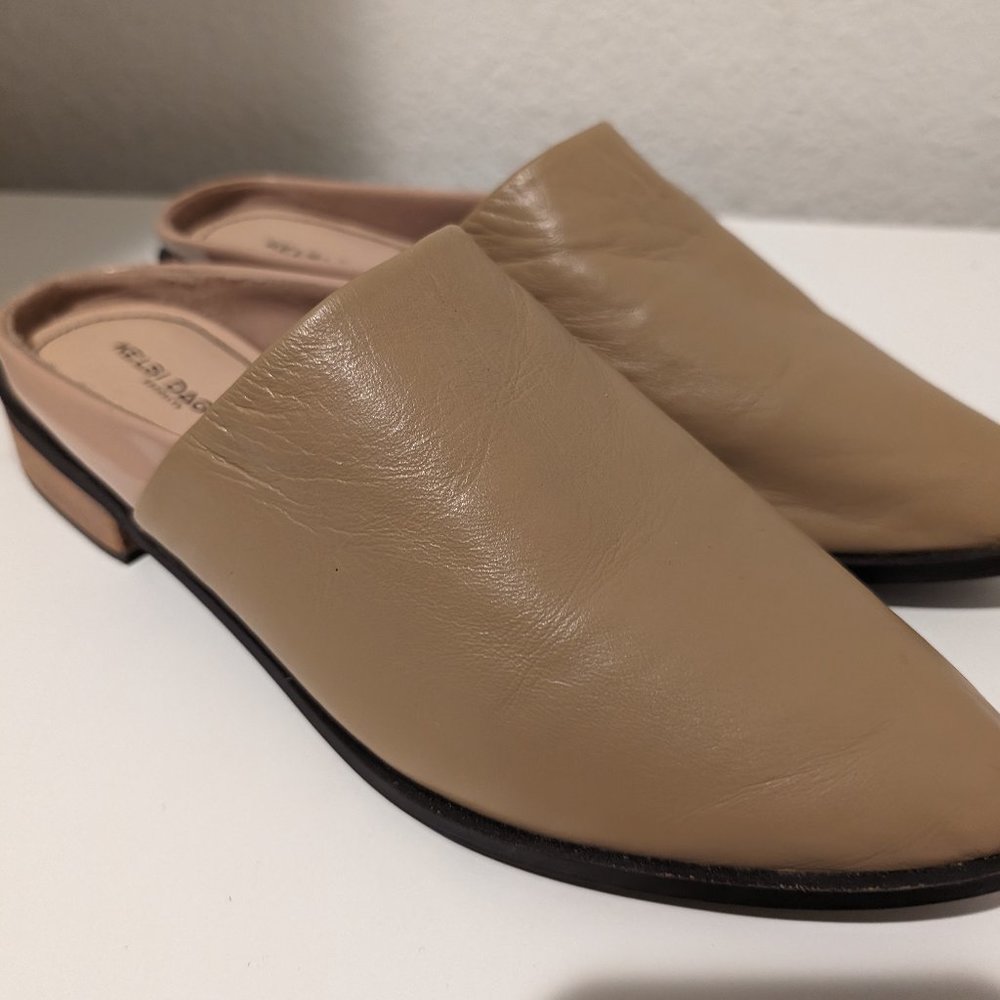 Kelsi Dagger brooklyn leather women mules, size 9, tan cream